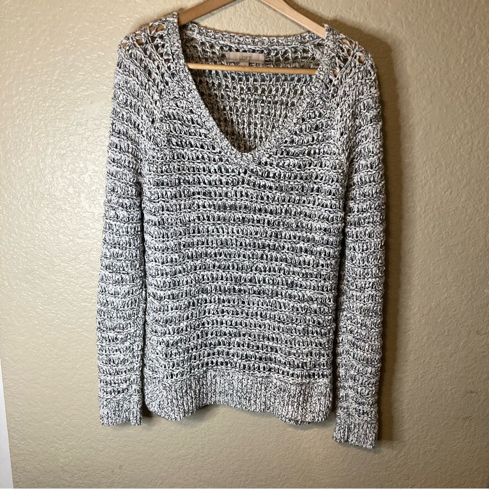 Ann Taylor LOFT Women’s XL Sweater Chunky Knit Pull-On Long Sleeve Casual Mesh